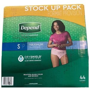 Depend Fit-Flex Underwear for Women,‎ Maximum Absorbency, Small, 44 Count